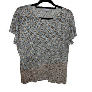 J.Jill Womens Love Linen Knit Top Asymmetric Shirt Size Medium